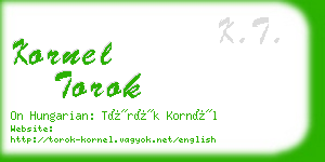 kornel torok business card