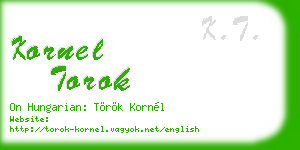 kornel torok business card